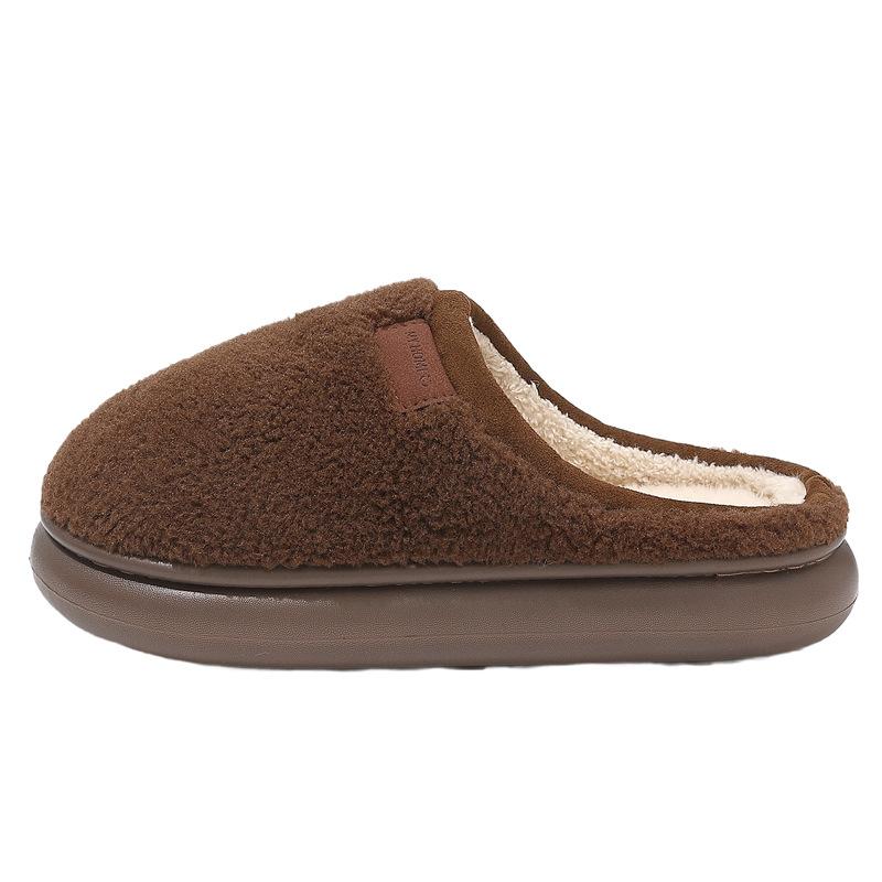 Autumn and Winter Cotton Slippers Couple Indoor Home Home Home Home Non-slip Thick Bottom Warm Soft Plush
