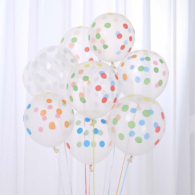 Kit de Globos de Lunares Arcoíris de 12 Pulgadas Globos de Látex de Lunares Multicolor para Feliz Cumpleaños Baby Shower Boda Navidad