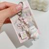 Cozy Flocking Bear Keychain Premium Soft Texture Decorative Bag Keyring Sturdy Construction Perfect Surprise Gift