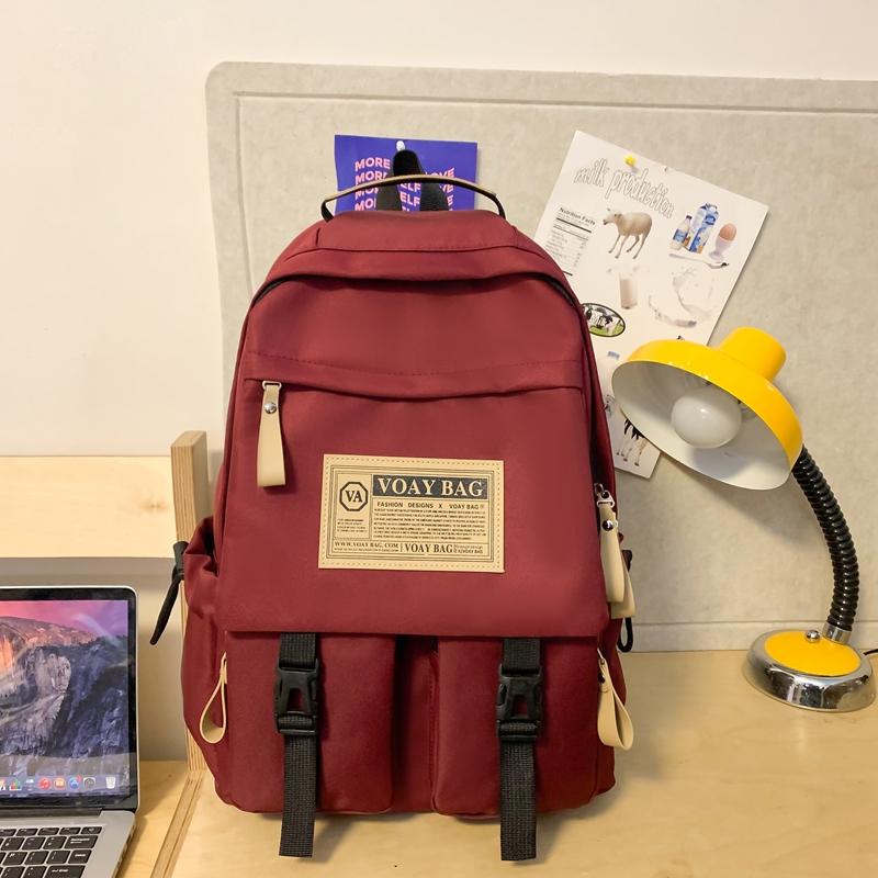 Boys Girls Backpack Letter Large Capacity High School Student Schoolbag