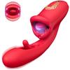Female Sucking Tongue Licking Dildo Vibrator Clitoris Nipple G-spot Pussy Stimulator Vagina Anal Masturbator Sex Toys Silicone Telescopic Massager