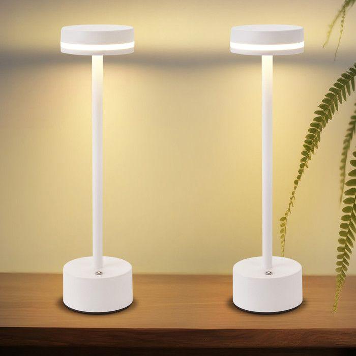 Lampe de table LED - NETTLIFE - LED sans fil - Intensité variable - Batterie rechargeable USB-C - Lot de 2