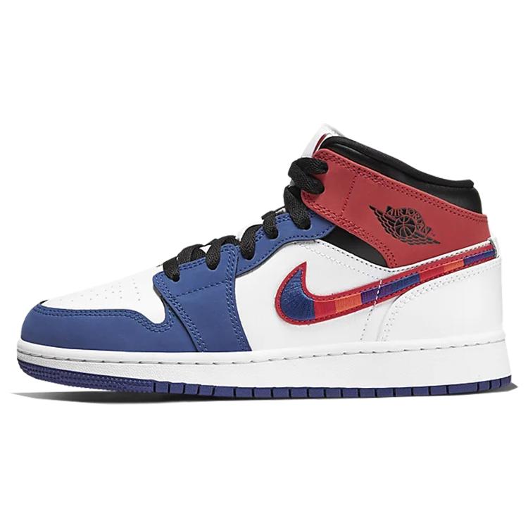 New Jordan 1 Mid Rush Blue University Red GS BQ6931-146