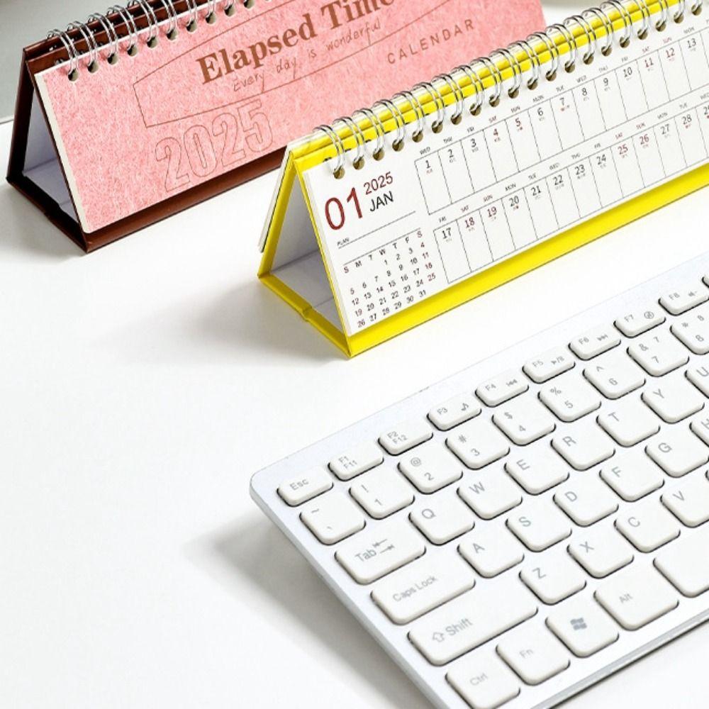 2Pcs Retro 2025 Planning Desk Calendar Comprehensive Weekly Agenda Planner Table  School