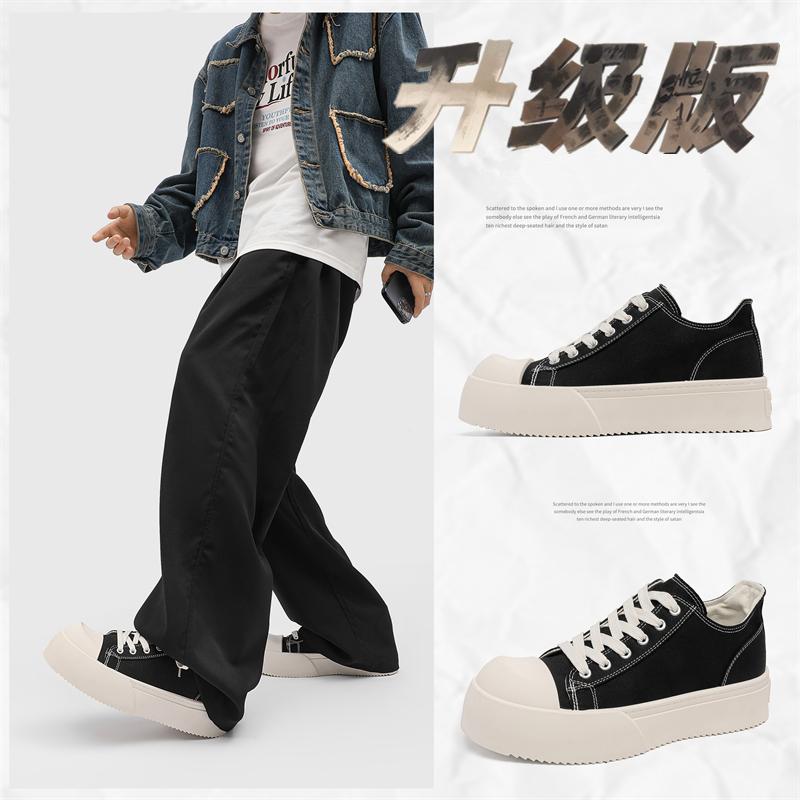 Canvas Platform Sports Shoes Fabric Outdoor Shoes for Men Skateboard Soft and Comfortable All-match Wear-resistant Non-Slip New