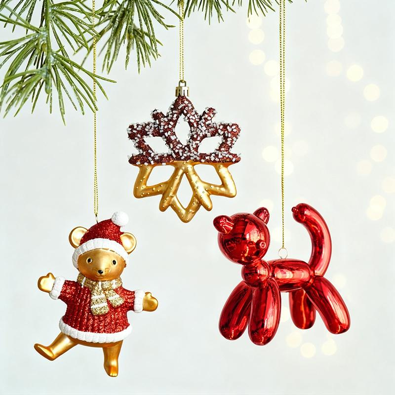 Horse Hanging Pendent For Christmas Tree Decorations Cartoon Animal Bear Ornaments Xmas Keychain Navidad New Year Decor