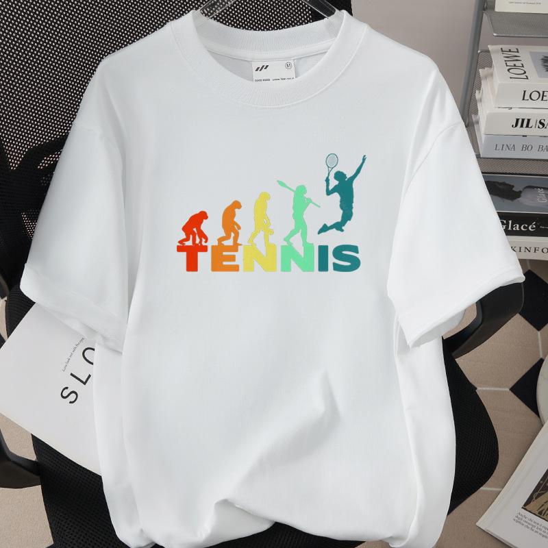 Funny Tennis Evolution TShirts for Women Unisex Evolution of The Tennis Player Tshirt Funnys Blouse Designer T Shirt Unisex Clothes