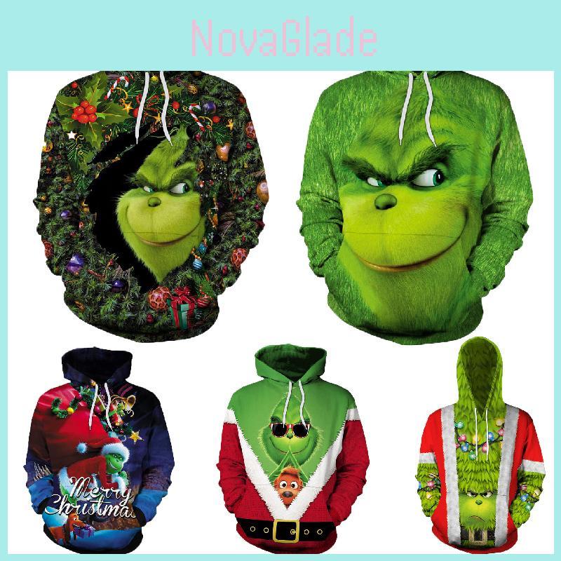 Die Neuen Herren Hoodies 3D Gedruckt Pullover Sweatshirt Weihnachts-Mantel Cosplay