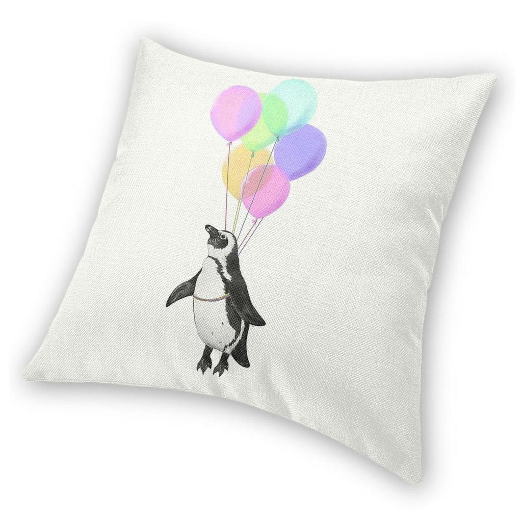 Penguin Believe I Can Fly Square Pillowcase Polyester Linen Velvet Pattern Zip Decor Pillow Case Sofa Cushion Cover