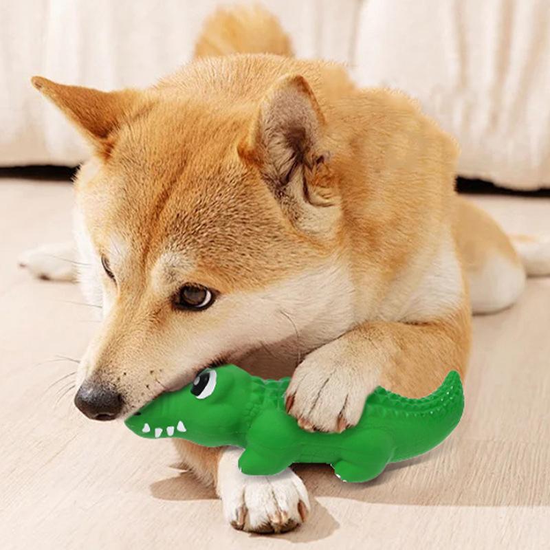 Dog Chew Toy Latex Crocodile Pet Squeaky Toys For Small Medium Dogs Interactive Teeth Cleaning Dog Sounding Toy Pet Supplies