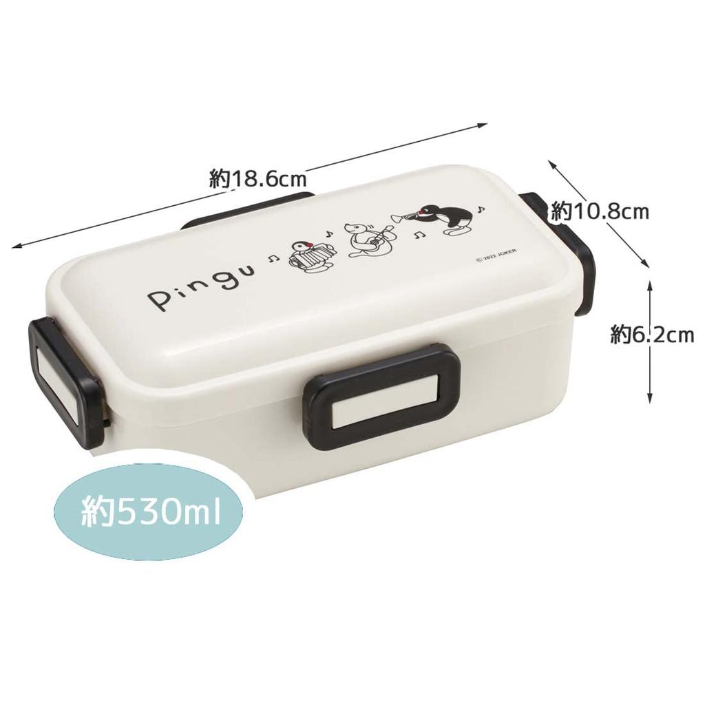 Skater Bento Box 530ml Single Layer Women's Made in Japan Leak-proof 4-point lock Lunchbox Dishwasher and Microwave Safe Pingu PFLB6AG-A