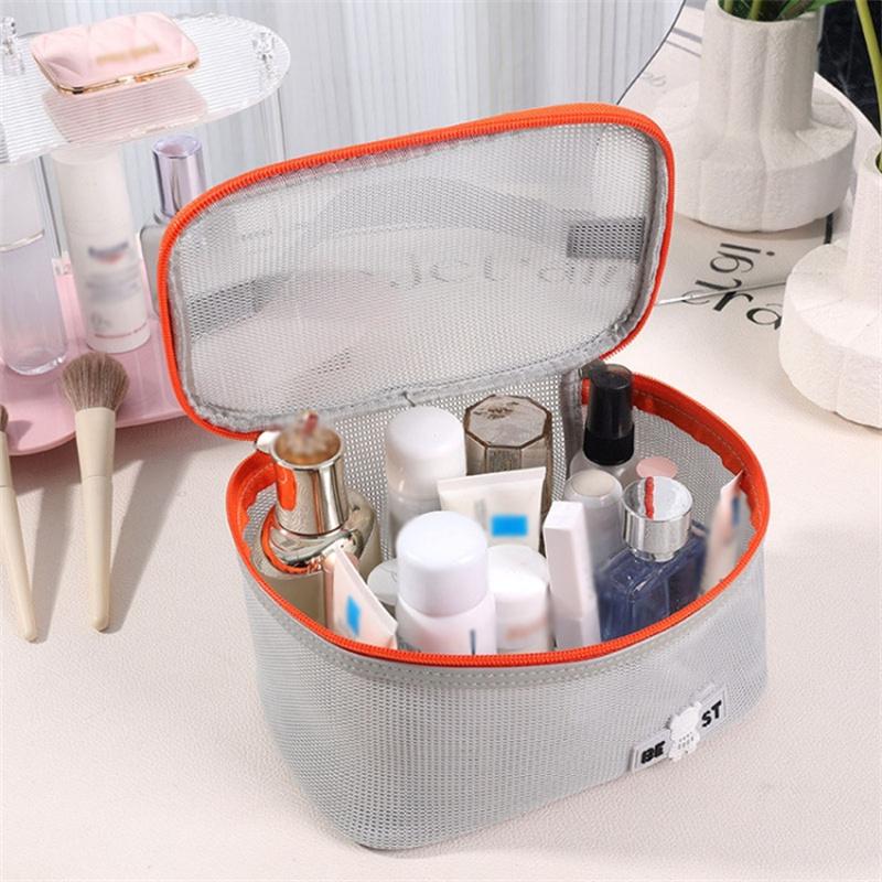 

Portable Toiletry Bag Mesh Large Capacity Breathable Cosmetic Storage Bag Purple