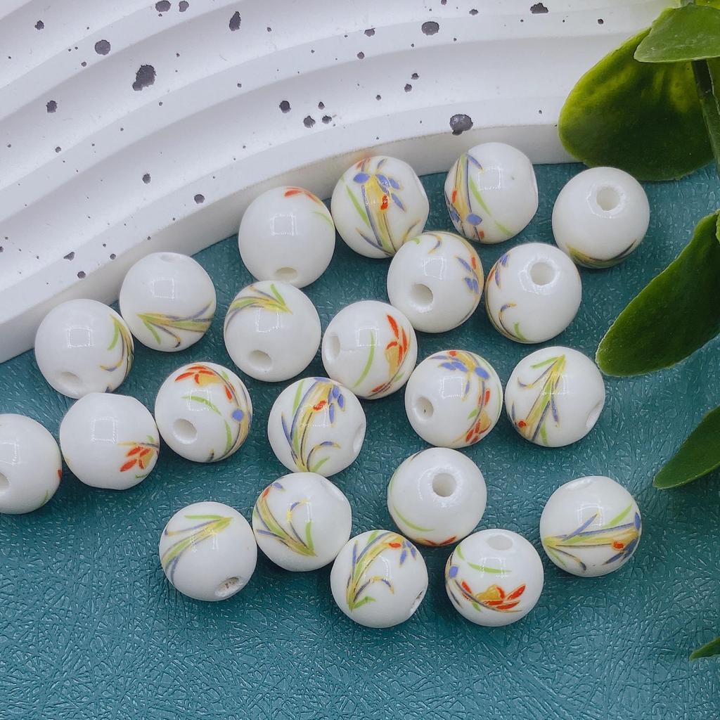 12mm Handmade Ceramic Round Beads for DIY Projects and Knot Decorations