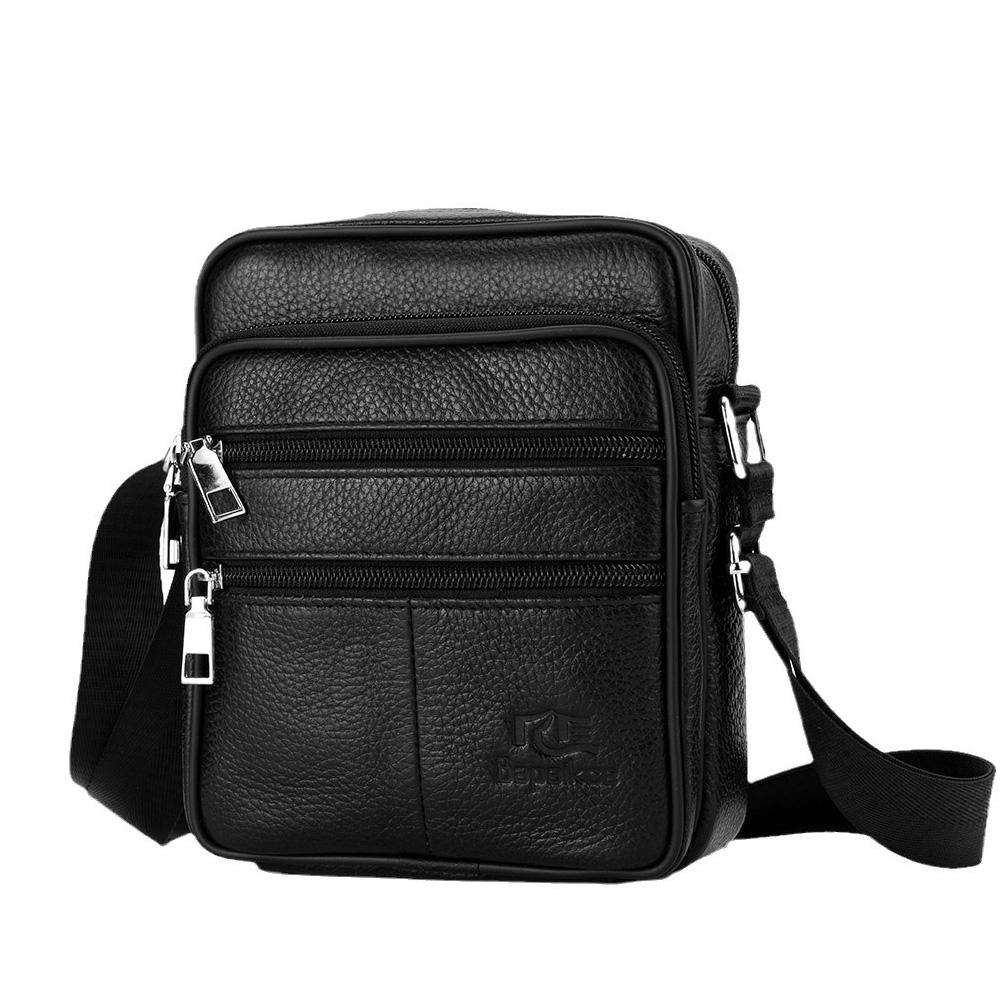 Letní nová pánská taška přes rameno z pravé kůže, vrchní vrstva z hovězí kůže, crossbody taška, módní multifunkční klopová taška přes rameno