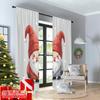 2 Stück 2D Flachdruck Weihnachts-Vorhänge Niedliches Weihnachtsgnom-Paar Polyester Ohne Strom Familienfeier Perfekt für