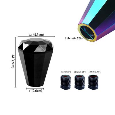 Car Gear Shift Head Diamond Shape Aluminum Alloy Car Gear Shift Knob Head Car Gear Shift Handle With Adapter