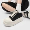 FDCP American retro thick baseplate shoes black muffin shoes simple canvas shoes big head heightening derby shoes G037-J
