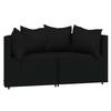 Vidaxl Corner Sofa Modules With Cushions, 2 Pcs, Black, Poly Rattan