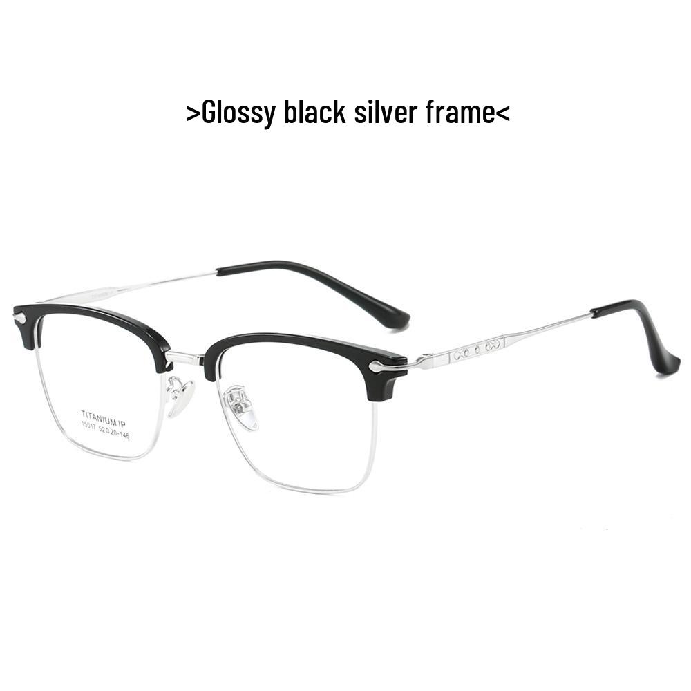 Ultra-light Titanium Eyebrow Frame Glasses - 2024 Non-fading TR Design, Popular Electroplated Finish Prescription Compatible with Blue Light Protection