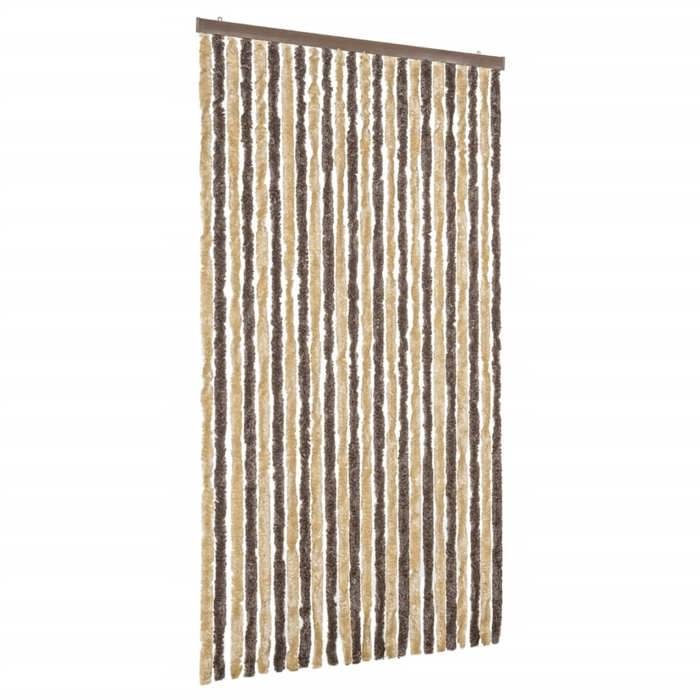 VidaXL Fly Curtain, Insect Screen with Hook, Door Curtain Adjustable Length and Width, Dark Brown and 377357