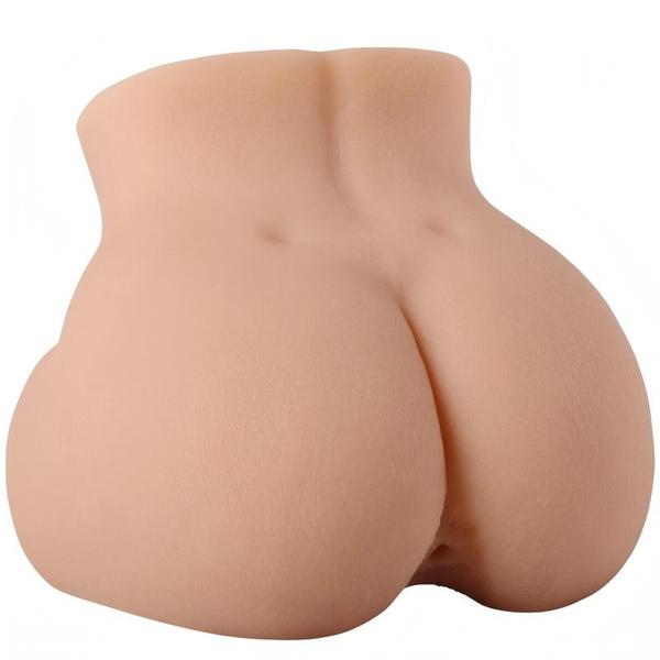 Vagina and Anal Double Holes Sex Doll, Manual Masturbator Cup, Male Masturbators with Realistic Buttocks, Adult Sex Toys