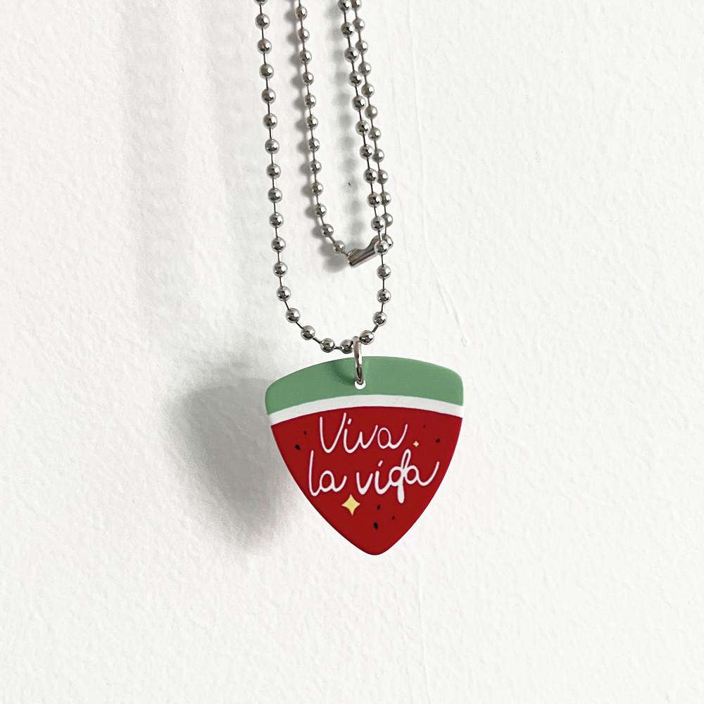 Elegant and Sparkling Watermelon Necklace Pendant, with A Cute and Playful Fruit Style Design, Exquisite and Vibrant Women's Jewelry Item.