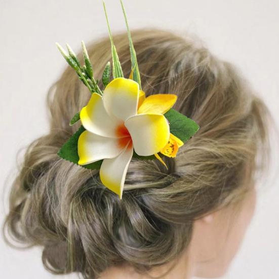 Hair Comb Artificial Flower Design Anti-slip Teeth Hair Organizer Comb Updo Bun Hair Styling Accessory