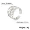 Vintage Filigree Flower Ring Women Open Adjustable Stainless Steel Aesthetic Rings Jewelry Wedding Engagement Gift