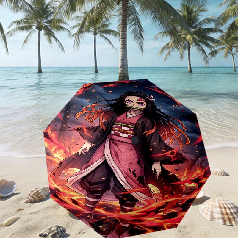 Demon Slayer Print Umbrella Automatic Opening/ Closing - Portable Foldable Design - Daily use for Travel/Outdoor - Gift for Birthday