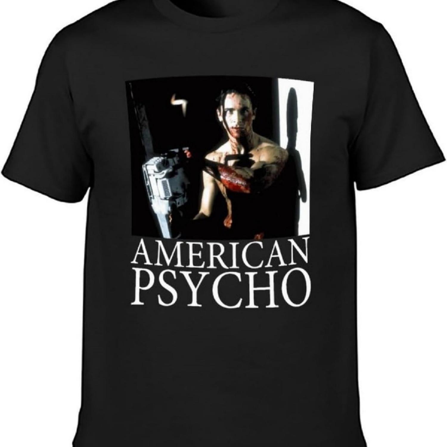 

American Psycho Movie Chainsaw Vintage Retro Vintage Men s Black T-Shirt Unisex Tee Clothing XXXXXL