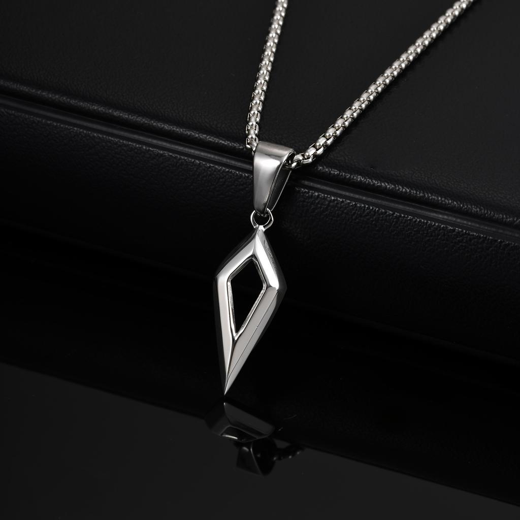 Casual Geometric Necklace for Men Boys,Stainless Steel Four Pointed Star Collar,Hiphop Punk Jewelry Gift