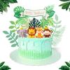 Jungle Safari Animal Cake Toppers with Elephant Giraffe Lion Monkey for Jungle Themed Party Baby Showers Kids Birthday Party