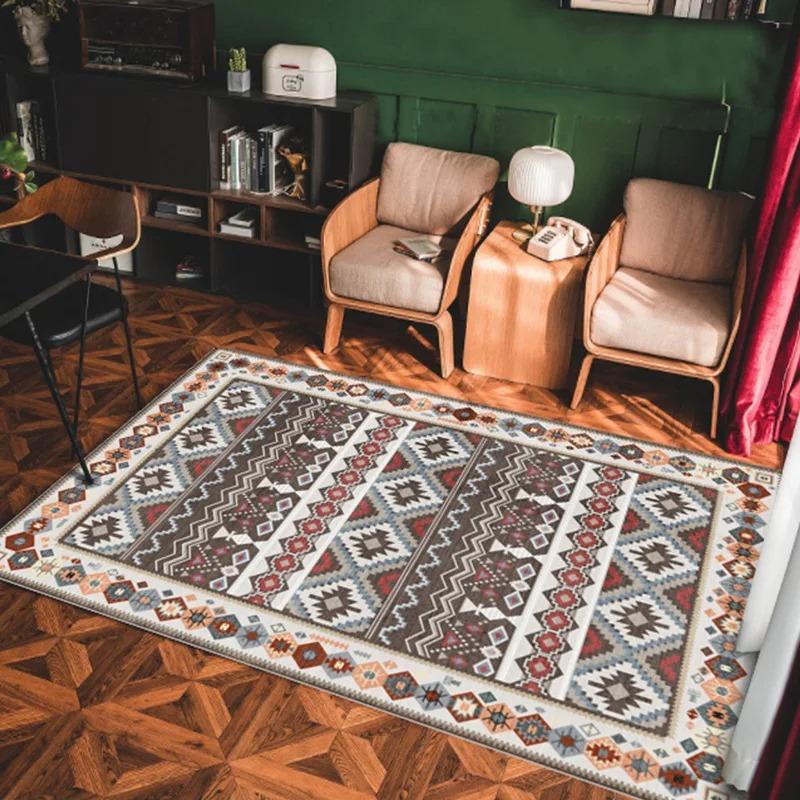 Bohemian-Stil Rutschfester Teppich Ländlicher Persischer Stil Rutschfeste Fußmatte Geeignet für Wohnzimmer-Sofas und Schlafzimmer-Kaffeetische