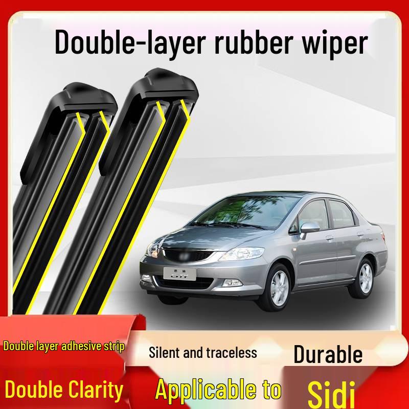 

City Wiper Blade Boneless Silent Double-Layer Rubber for 03-08 Models Single rubber strip [Specialized] front wiper set