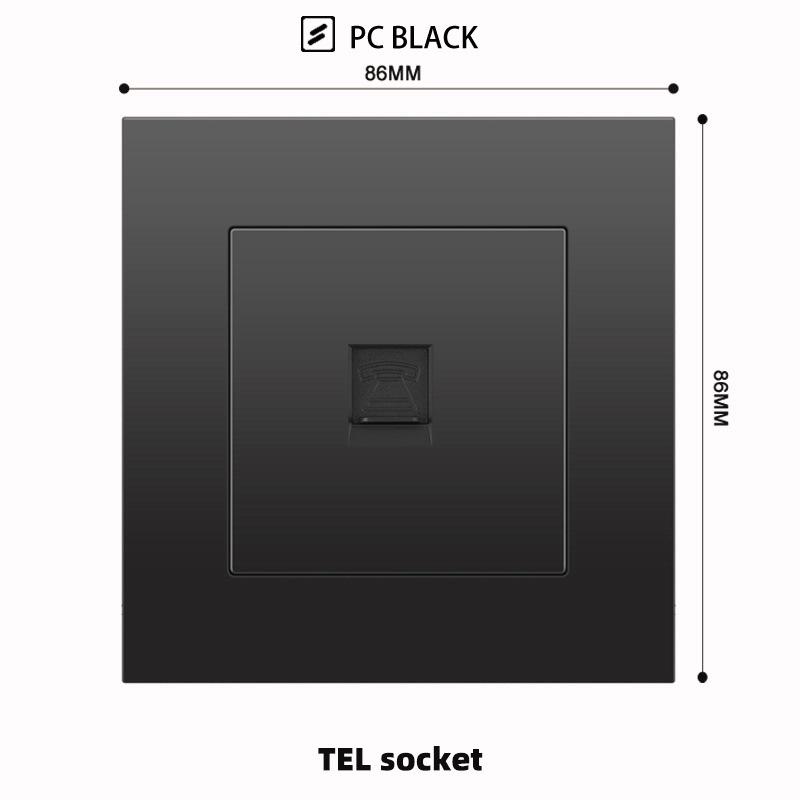British 13A Socket with USB-C Fast Charging, Hong Kong & Macau Version, Black 3-Hole Square Pin 86 Panel