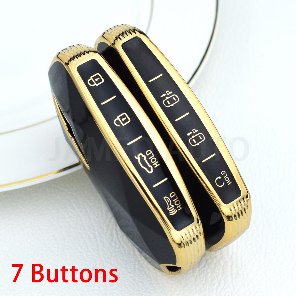 For Hyundai Genesis G90 GV60 2022 TPU 6 7 8 Knapper Bil Smartnøkkel Etui Fob Deksel Skall Holder Veske Nøkkelring Tilbehør