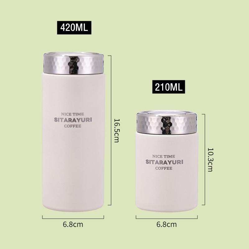 210ml/420ml Fashion Mini Double Stainless Steel Vacuum Flask With Bling Lid Portable Pocket Coffee Tea Thermos Mug Tumbler