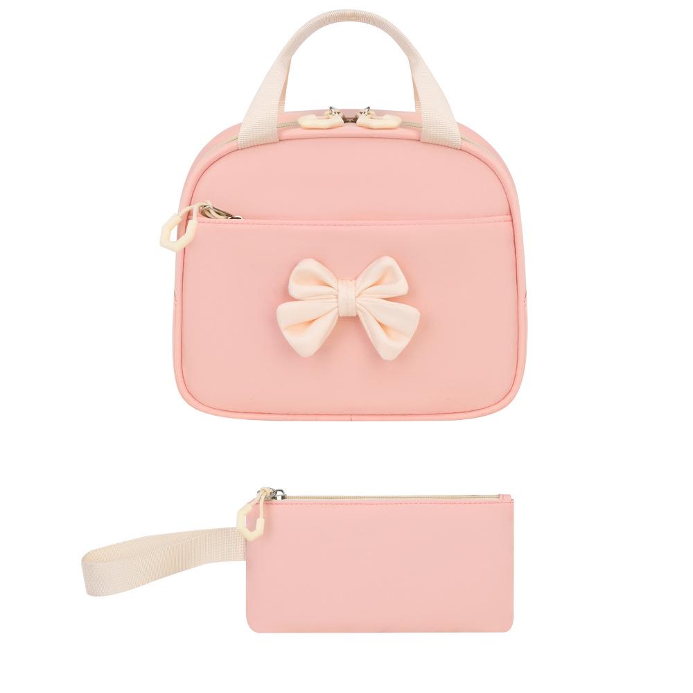 Large Capacity Bow Three-Piece Backpack Set for Girls: Perfect for Junior, Senior High, and College Students
