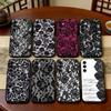 B-Black Lace Print Phone Case For Samsung Galaxy A73,A72,A71,A70,A53,A52,A51,Others Soft Black Cover