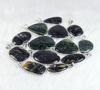 Black Picasso Jasper Gemstone Pendant Necklace Making For Silver Jewelry Supply Healing Crystal Bezel Pendant Necklace Gift For Her