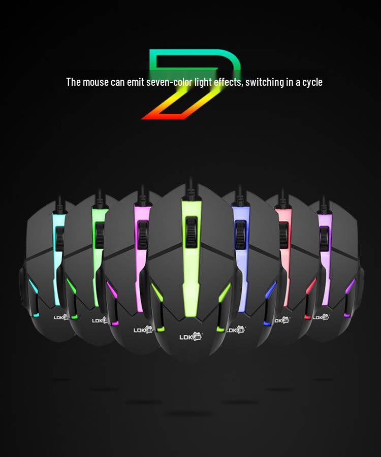 Redikai 832 USB Keyboard and Mouse Set - Luminous Gaming Kit with Colorful Backlight
