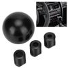 Universal Car Gear Shifter Lever Round Ball Shape Aluminium Shift Knob Adapter Kit Black