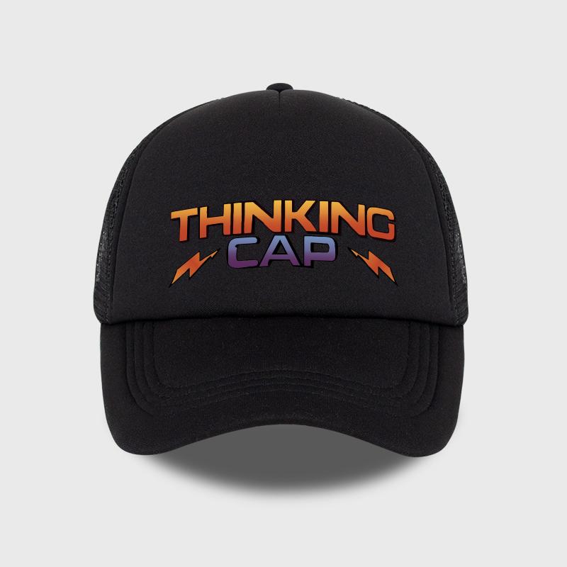 Mlfo Thinking Cap Printed Mesh Baseball Cap Outdoor Mesh Baseball Cap Casual Trucker Hat Unisex Casual Fashion Item