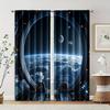 2 Pcs   Filtering Curtains (excluding Rods   Non-movable   Without Batteries) Sci-fi Space for Use In Bedrooms and Living Rooms