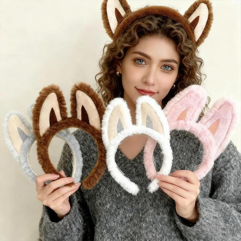 1pc Bunny Ears Headband Easter,Rabbit Ear Animal Headband for Adult,Halloween Christmas Costume Theme Cosplay Paries Birthday