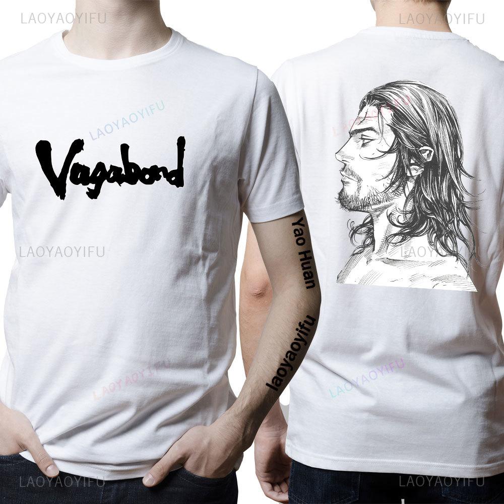 Anime Vagabond Miyamoto Musashi Sasaki Kojiro Manga Herren T-Shirt Cooles Mode T-Shirt Frau Grafik Streetwear Hipster