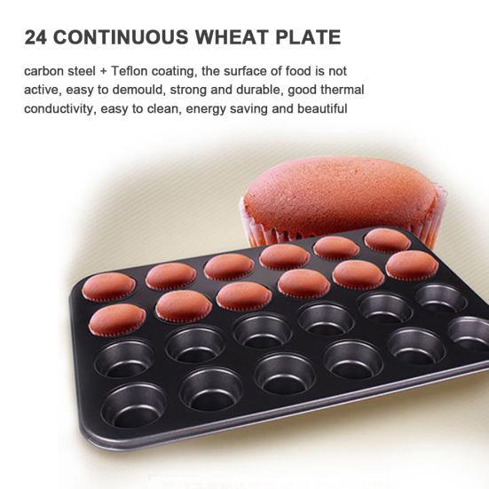 24-Cavity Non-stick Muffin Dessert Cup Cake Mold Tray Baking Pan Home DIY