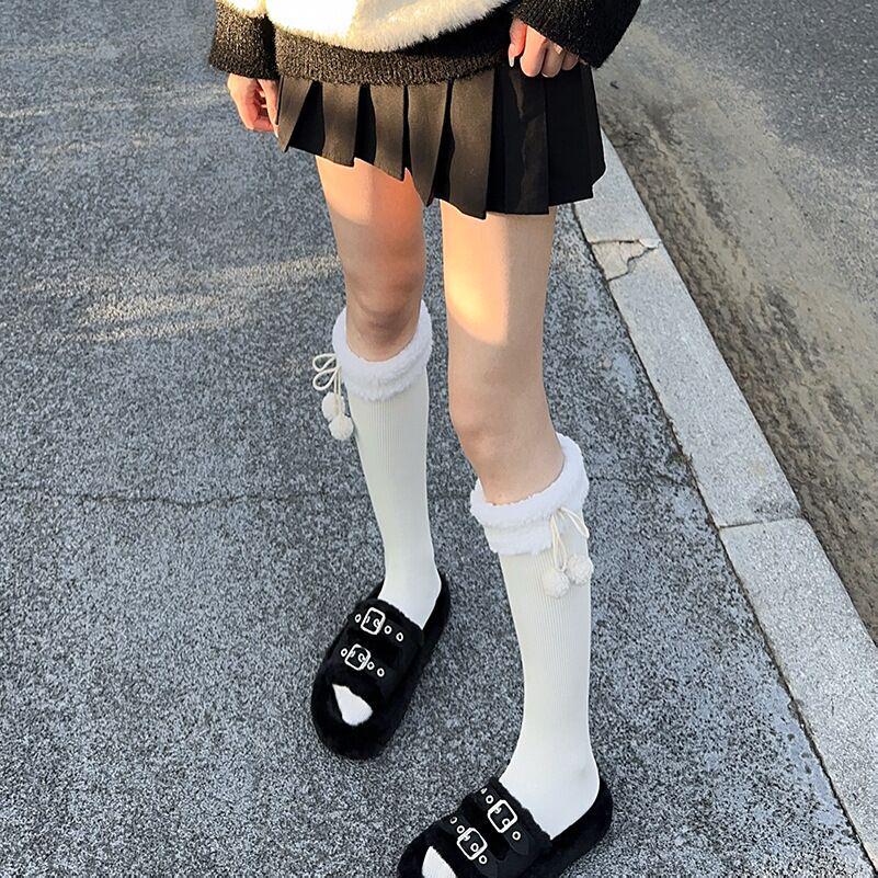 

Женские толстые теплые носки до середины голени из овечьей шерсти для осени и зимы One Size