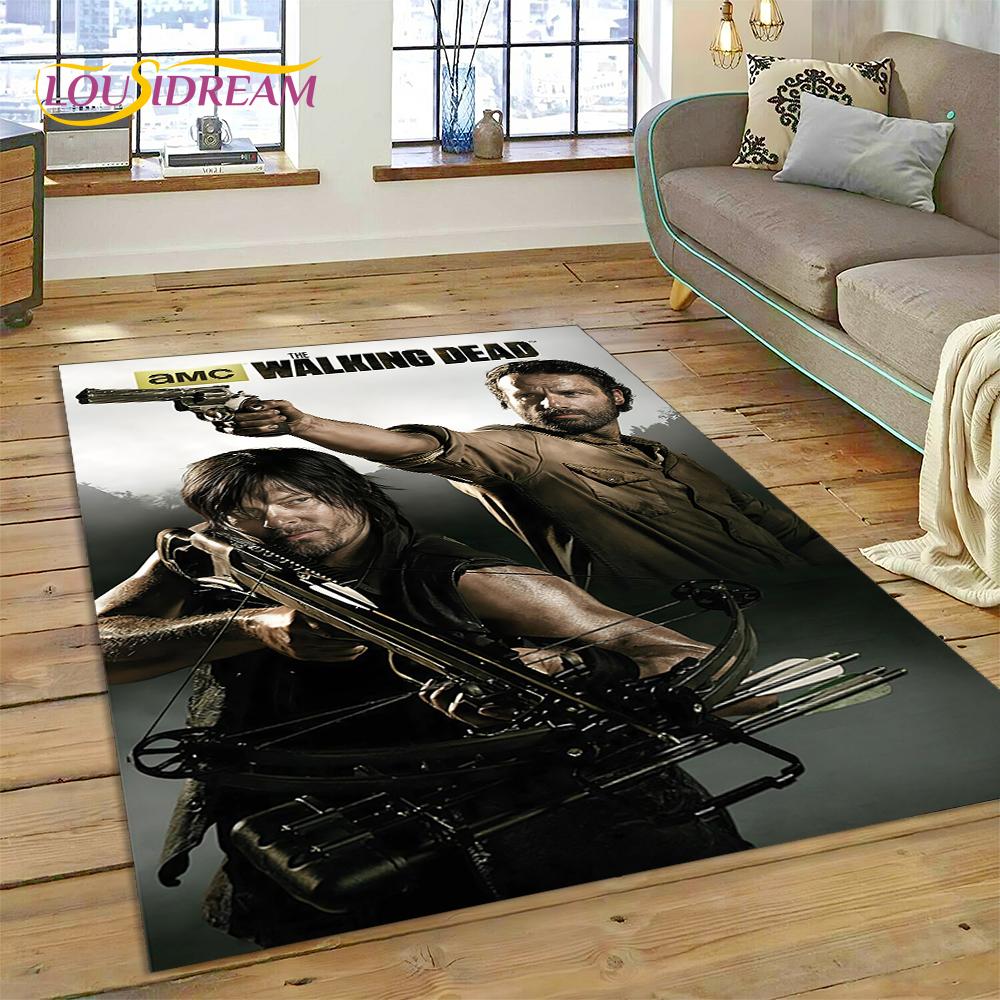 Tappeto 3D The Walking Dead Lincoln TWD TV per Soggiorno Camera da Letto Decorazione Casa, Tappetino da Pavimento Antiscivolo Decorazione per Divano Zerbino