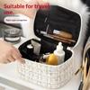 Waterproof Cosmetic Bag Large Capacity Smooth Double Zippers Soft Grip Handle Lightweight Toiletry Organizer for Trip